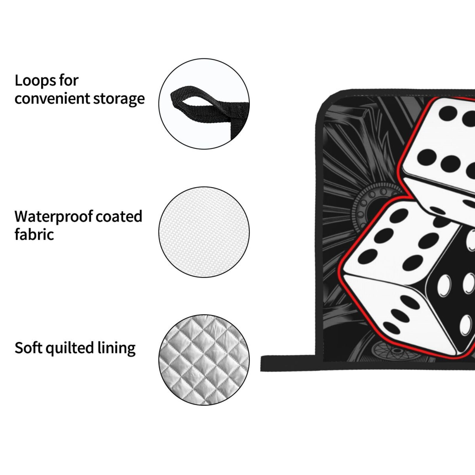 Dice Black White 4Pcs Oven Mitts and Pot Holders Sets Oven Kitchen Gloves Hot Pads for Cooking BBQ Baking Grilling