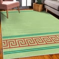 thumbnail image 3 of Abstract Decorative Rug, Simplistic Classic Greek Inspired Pattern in Monochrome Design, Quality Carpet for Bedroom Dorm and Living Room, 6 Sizes, Pale Green Vermilion and Teal, by Ambesonne, 3 of 4