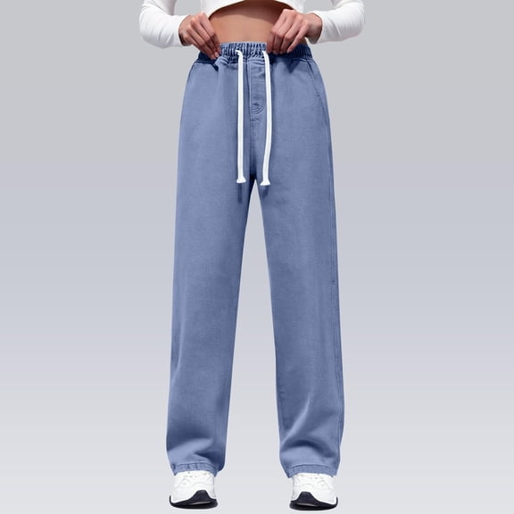 Ovbmpzd Stretchy Womens Pants High Waist Carpenter Comfort Waist Casual Regular Jeans Women'S Jeans,M