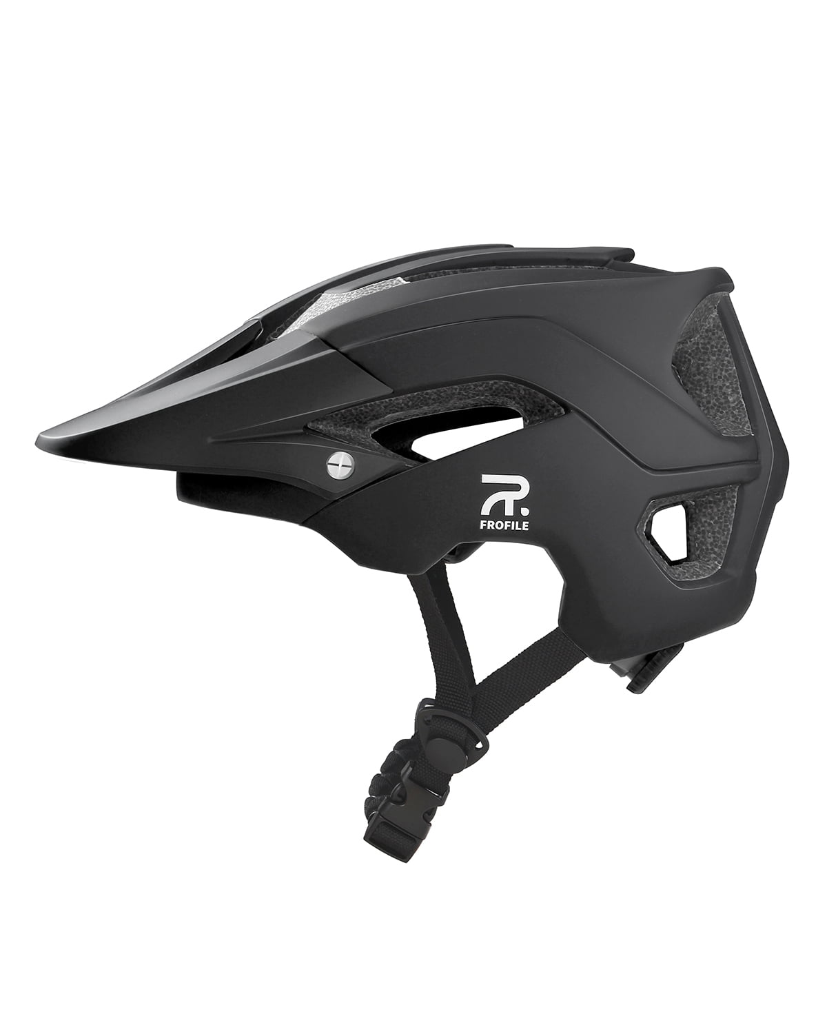FROFILE MTB Helmet Men Women - (M, Matt Black) Mountain Bike Helmet with Visor Road Bike Helmet for Adult Men Women Cycling Biking Commuting