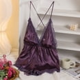 thumbnail image 4 of Sakmal Chemises Sleep Dress for Women Lace Sleepwear Purple Sleeveless Chemises for Women, 4 of 5