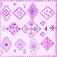thumbnail image 1 of Ahgly Company Indoor Square Solid Purple Modern Area Rugs, 7' Square, 1 of 4