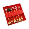 thumbnail image 2 of jicheng 6 Pieces Christmas Cutlery Reusable Tableware for Restaurant Ice Cream Party E, 2 of 9