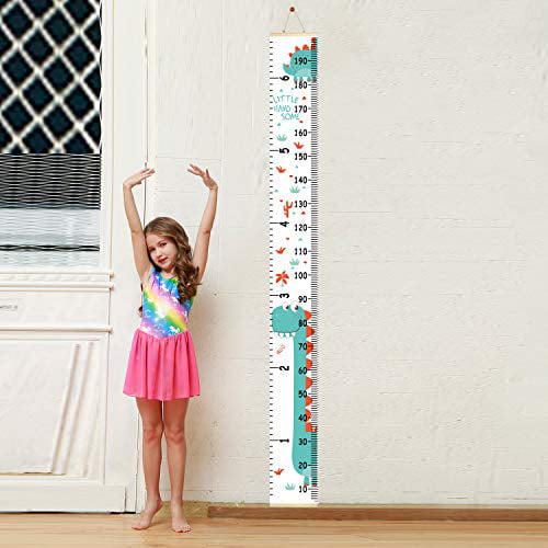 Rainbow+Flower Sylfairy Growth Chart Rainbow Flower Canvas Height Chart Kids Roll-up Wall Ruler Removable Wall Hanging Measurement Chart 7.9 x 79 Wall Decoration with Wood Frame 