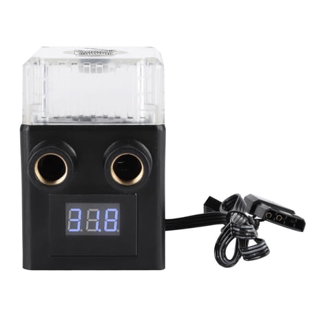 Riousery Ceramic Bearing Three Phase PC Temperature Display Integrated Water Cooling Pump (Black), 12V 450L/H High Lift Computer Cooling Liquid Pump, Detachable Water Tank, G1/4 Interface Accessory