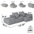thumbnail image 2 of BISHE Modern Oversized Modular Sectional Sofa with Ottoman, Chaise Lounge, Armrest, 4 Pillows, Sparkling Chenille Fabric, 4 PCS DIY Tufted Sofa, No Assembly Required, Black, 2 of 9