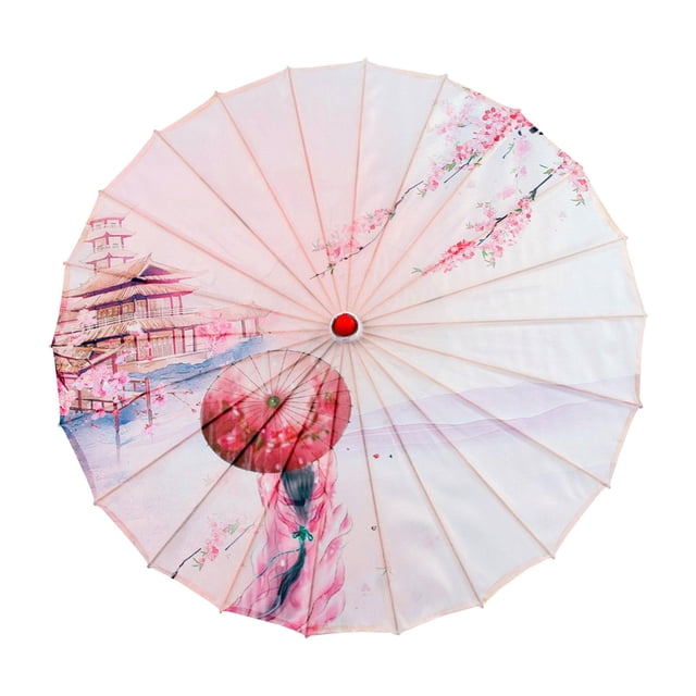 Sombrilla de de papel engrasado chino de 32 ", de mujer de tela de seda, clásico Estilo F Yuyangstore sombrilla china