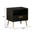 thumbnail image 6 of OXYLIFE Nightstand with Storage Drawer and Open Shelf, Side End Table for Living Room Bedroom, Black, 6 of 7