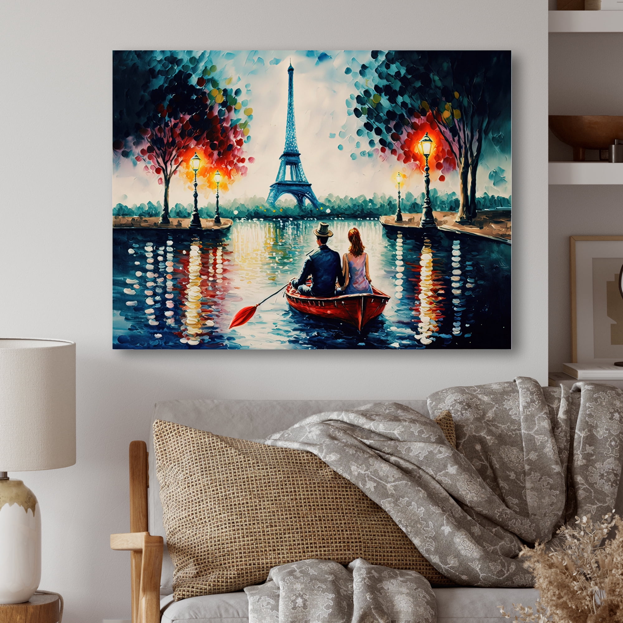 Designart Romantic Evening On A Small Boat IV Canvas Wall Art