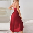 thumbnail image 4 of Wensltd Women Nightgowns Mesh Backless Sleeveless Spaghetti Strap Deep V Neck Full Length Nightgowns Soft Wine, 4 of 4