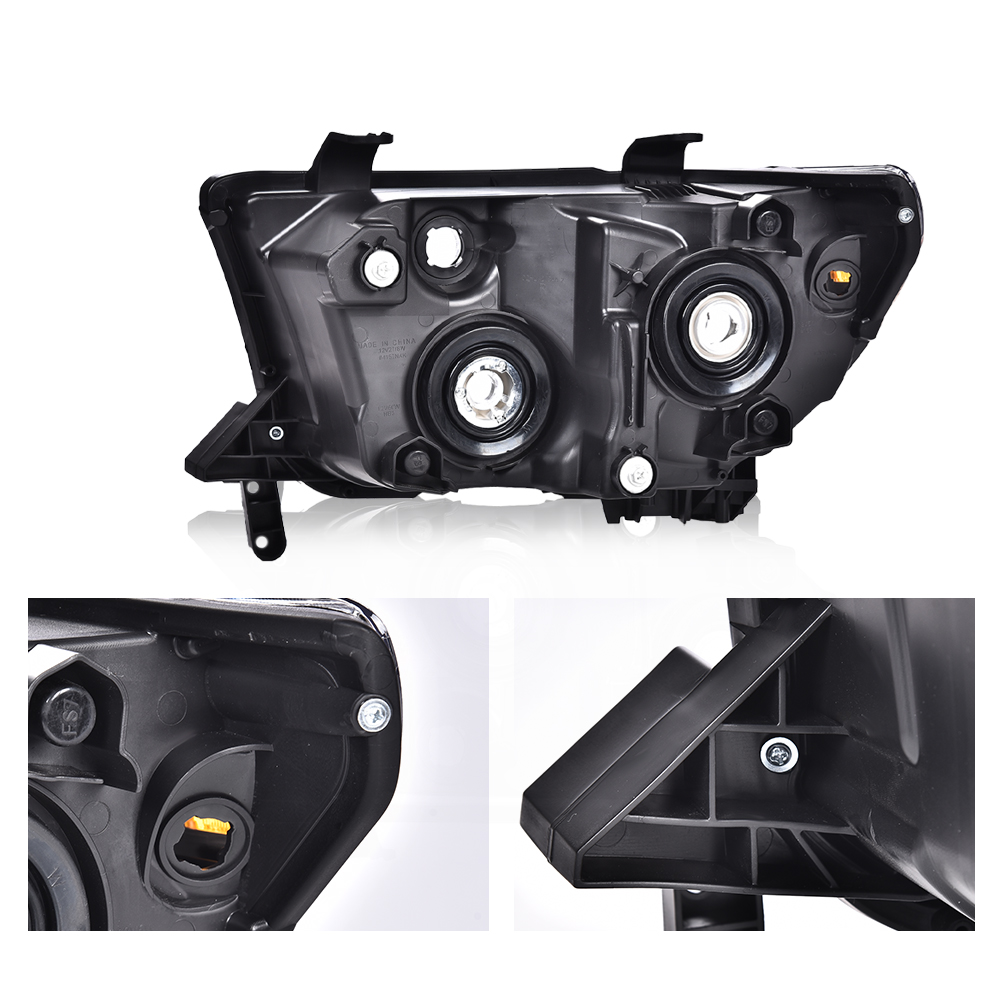 CROSSDESIGN 2x Factory Style Headlights Fit for Toyota Tundra 2007-2013/Sequoia 2008-2017