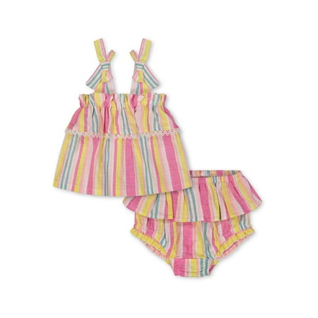 Jessica Simpson Baby Girl Ruffle Top & Shorts Outfit, 2pc set