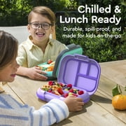 Bentgo Chill Kids Leak-Proof Lunch Box - 4-Compartment Bento Box with Built-In Ice Pack, 3.3 Cup Capacity, PFAS & BPA-Free, Microwave & Dishwasher Safe, Ideal Size for Ages 3 to 7 (Purple)