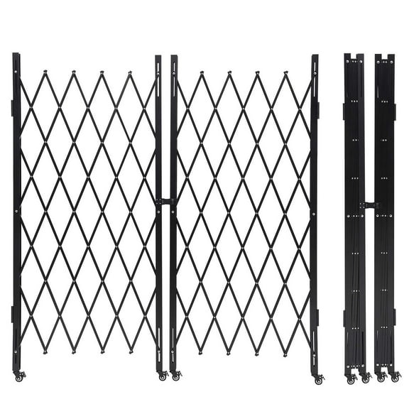 Danolapsi Metal Folding Security Door, Outdoor Folding Door Gate, Steel Accordion Security Gate, Flexible Expanding Barricade Gate, 360° Rolling Expandable Gates for Garage/Courtyard/Gardens