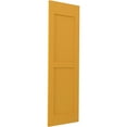 thumbnail image 3 of 15"W x 62"H Americraft Two Equal Flat Panel Exterior Real Wood Shutters (Per Pair), Turmeric, 3 of 10
