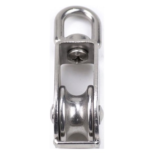 2 uds M25 bloque de polea simple p mosquetón de gancho, grúa de polea de rodillo de polea de acero inoxidable 304 resistente
