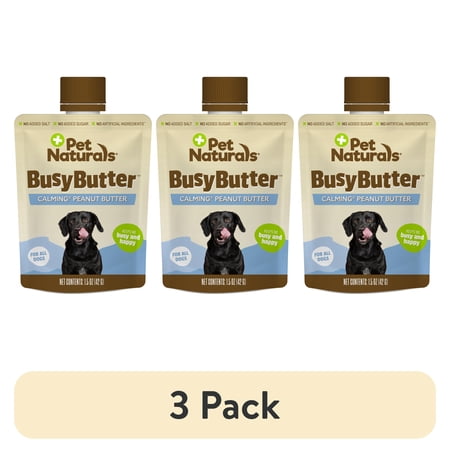 (3 pack) Pet Naturals Busybutter Calming Peanut Butter for Dogs, Stress and Anxiety Support, 1.5 oz.