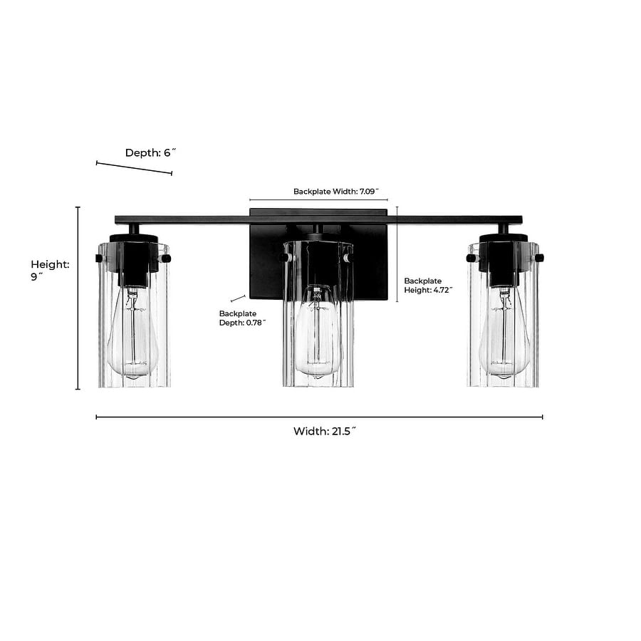 Millennium Lighting  Serena 3/4 Light Vanity Fixture 3 Light - Matte Black