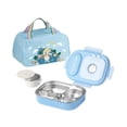 thumbnail image 3 of Lipstore Boîte à Lunch Bento Récipient de Préparation de Repas avec Sac Fourre-Tout Boîte à Collation Bento Récipient Alimentaire Bleu 4 Compartiments, 3 of 8