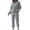 Gray, variant on Kmdttou Up to 30% off! Women's Fashion Solid Color Casual Loose Button Sports Long Sleeve Pants Hoodie Set on Clearance!