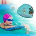 thumbnail image 2 of Gorra de natación de cartón de cocodrilo de poliéster única de 1 pieza en azul lago y verde, 2 of 6