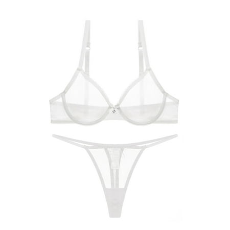 

Varsbaby Women s See Through Underwire Bra and G-String Lingerie Set
