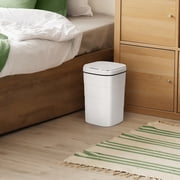4.8 Gallon Automatic Touchless Trash Can with Motion Sensor - Slim White Bathroom & Kitchen Garbage Bin