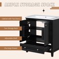 thumbnail image 5 of MAYEERTY 30" Bathroom Vanity with Sink Multi-functional Cabinet Doors Drawer Solid Frame MDF Black, 5 of 6