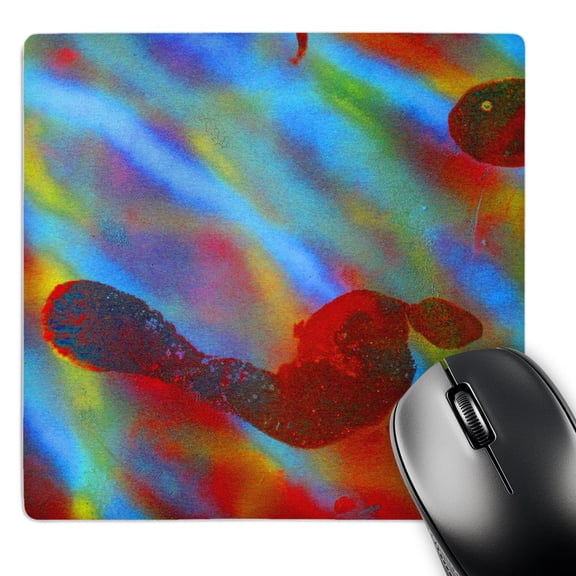3dRose, two footprints red streaked poster , MousePad