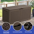 thumbnail image 6 of ModFusion 100 Gallon Outdoor Storage Box, Dark Brown Rattan Pattern with Mesh Net, Patio Storage Furniture, 6 of 10
