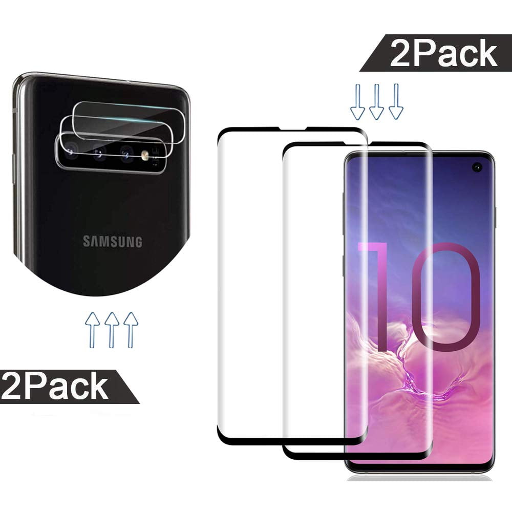 Galaxy S10e Screen Protector and Camera Lens Screen Protector Bubble Free Compatible Fingerprint Anti-Scratch 9H Hardness Tempered Glass Protector for Samsung Galaxy S10e 2+1 Pack 