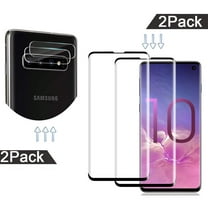 [2 Pack] Galaxy S10 6.1" Screen Protector & Camera Lens Protector, Allytech HD Clear Bubble Free Full Coverage Support Fingerprint Sensor Anti- Scratch Tempered Glass for Samsung Galaxy S10