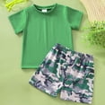 thumbnail image 2 of Kids Clothes Boys Shorts Sets Children's Summer Cotton Round Neck Printed Short Sleeved Casual 0 3 6 12 18 24 Months T Shirt Set T-Shirts Elastic Waist 2Pcs Outfits 2 Piece, 2 of 7