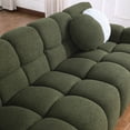 thumbnail image 5 of 64.96" Loveseat Sofa, Boucle Upholstered Sofa Couch with 2 Throw Pillow, Marshmallow Armrests & Backrest, 2-Seater Sofa for Bedroom, Apartment, Home Office, Olive Green, 5 of 9