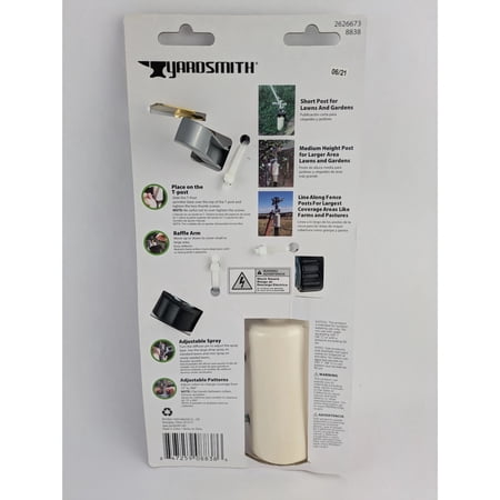 2 T-Post Sprinklers - Yardsmith Flexible Watering Lawn Garden Farm Pasture