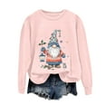 thumbnail image 6 of Kaprioy Sweatshirts for Women Santa Claus Graphic Fall Fashion Clothing Long Sleeve Shirt Christmas Gift Pullover Tops Pink, L, 6 of 6