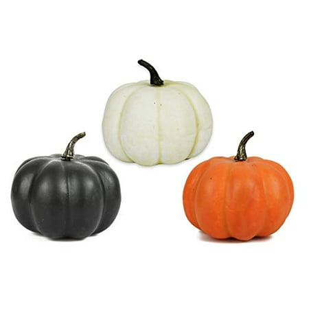 Decorative Pumpkin - Black Duck Brand Halloween Decorative Pumpkins! Set of 3, 4.25