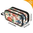 thumbnail image 4 of FORMRS Pencil Case with 3 Compartments Zipper Pouch, Elementary School Level and up, Colorful Flowers Pattern, 4 of 8