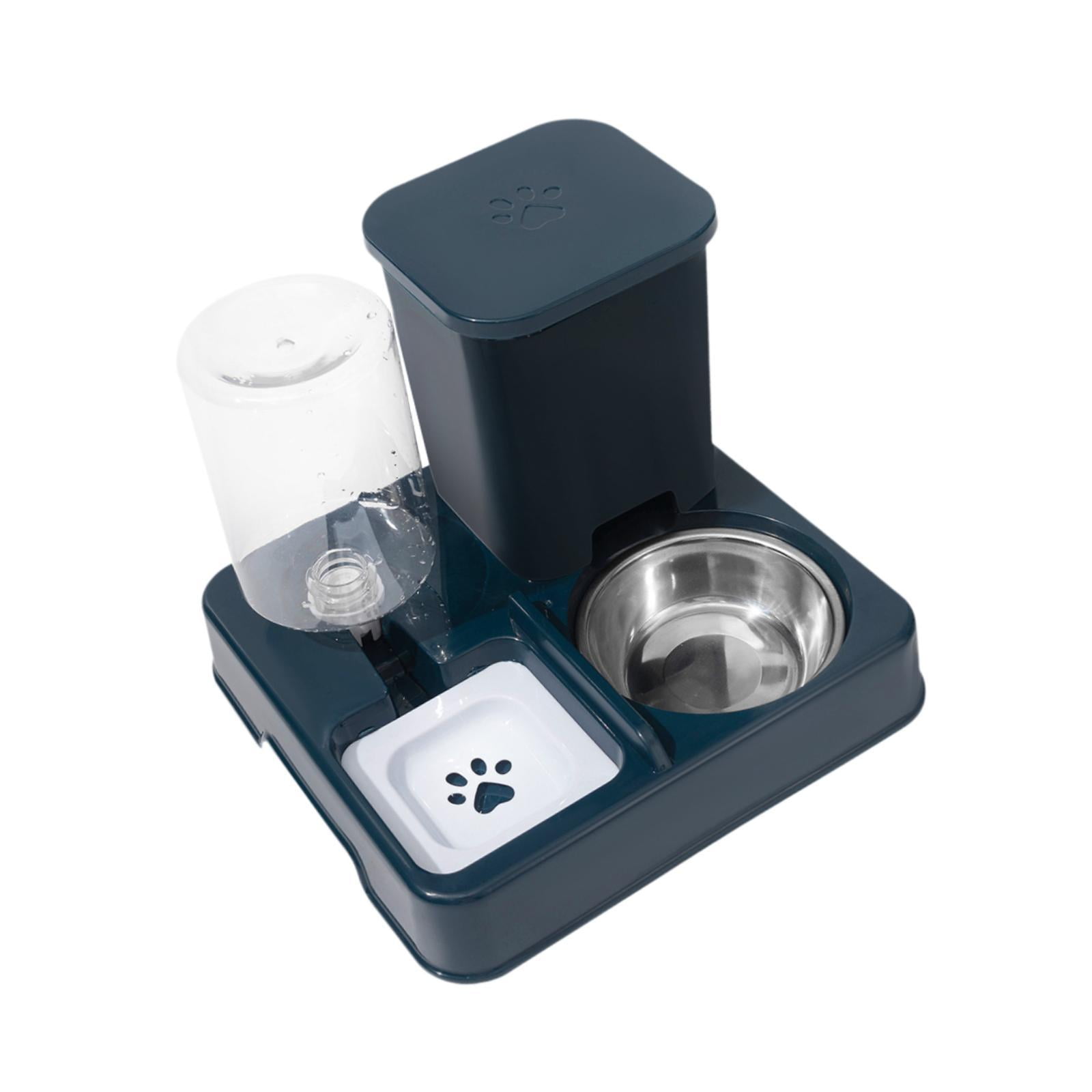balikha Automatic Dog Cat Feeder 2 in 1 Feeder and Water Dispenser Easily Clean Large Capacity Dry and Wet Separation for Dogs Rabbits dark blue