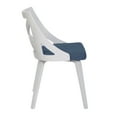 thumbnail image 3 of LumiSource Charlotte Farmhouse Dining Chairs (Set of 2) - Blue Fabric & White Wood, 21.75"x19.75", X-Back Design, Cushioned Seat, Indoor Use for Kitchen or Dining Room, 3 of 6