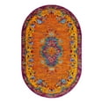 thumbnail image 3 of Unique Loom Calypso Collection Area Rug - Antigua (5' 3" x 8' Oval Orange/Blue), 3 of 7