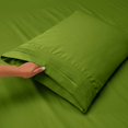 thumbnail image 2 of 1800 Thread Count 3 Piece Deep Pocket Egyptian Comfort Bedroom Bedding Sheet Set Twin Size Calla Green Colour, 2 of 5