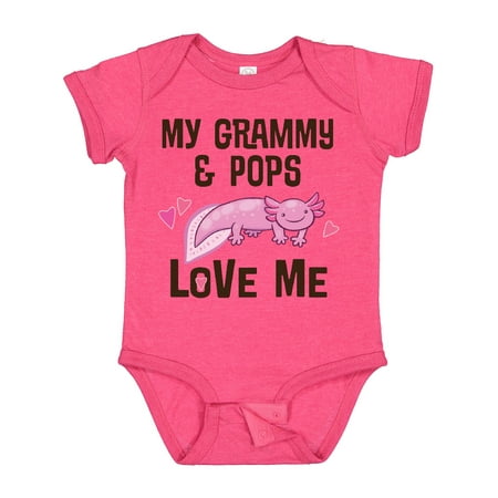 

Inktastic Grammy and Pops Love Me Axolotl Gift Baby Girl Bodysuit