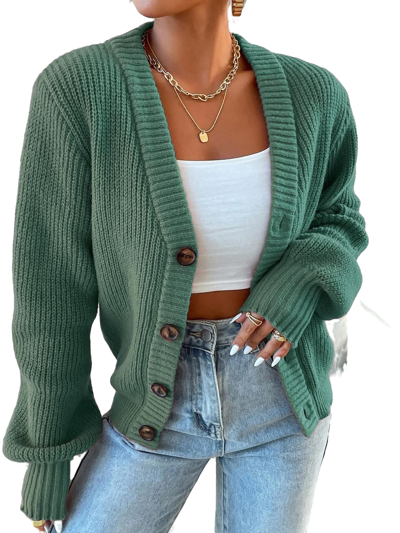 walmart green cardigan