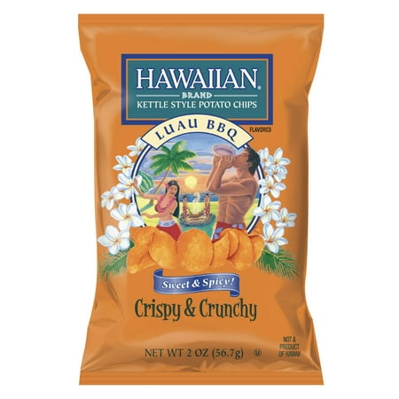 Hawaiian Brand Luau BBQ Kettle Style Potato Chips, 2 oz Bag