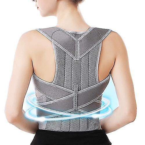 Medical Therapy Belt For Back Pain Shoulder Band Belt Support Brace  Scoliosis Posture Corrector Corset Pain Relief Men Women-silver-l(wanan) 