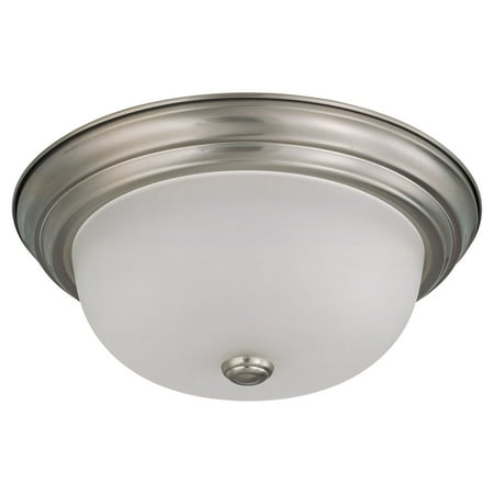 Leather Fluorescent Flush - Nuvo Flush Mount Light with Smooth Shade