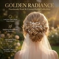 thumbnail image 3 of Miallo 7 Pcs Gold Bridal Hair Comb Set, Pearl Rhinestone Wedding Hair Accessories for Women, Hair Side Comb & U-Shaped Pins Kit for Bridesmaids, 3 of 9