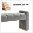 thumbnail image 3 of 55" Bench Upholstered Chenille Fabric Bed Foot Stool Accent Footrest Wood Legs Entryway Hallway Living Bedroom Grey, 3 of 7