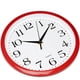 thumbnail image 2 of Relojes de cuarzo de calidad, redondos, fáciles de leer, que funcionan con pilas, para el hogar, la cocina, la oficina, el aula y la escuela, marco rojo retro vintage, 2 of 5